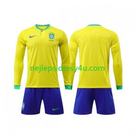 Fotbalový Dres Brazílie Dětské Domácí Mistrovství světa 2022 Dlouhý Rukáv